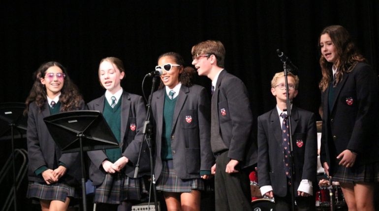 students singing