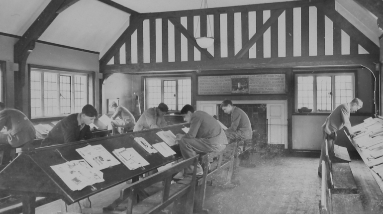 archive photo of students studying