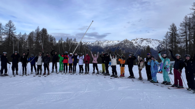 students on a ski trip
