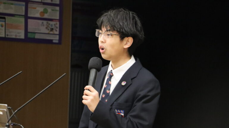 student giving a speech
