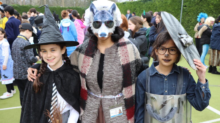 students dressed up for world book day