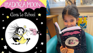 student reading Isadora Moon goes to school
