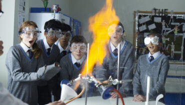 students involved in a science experiment