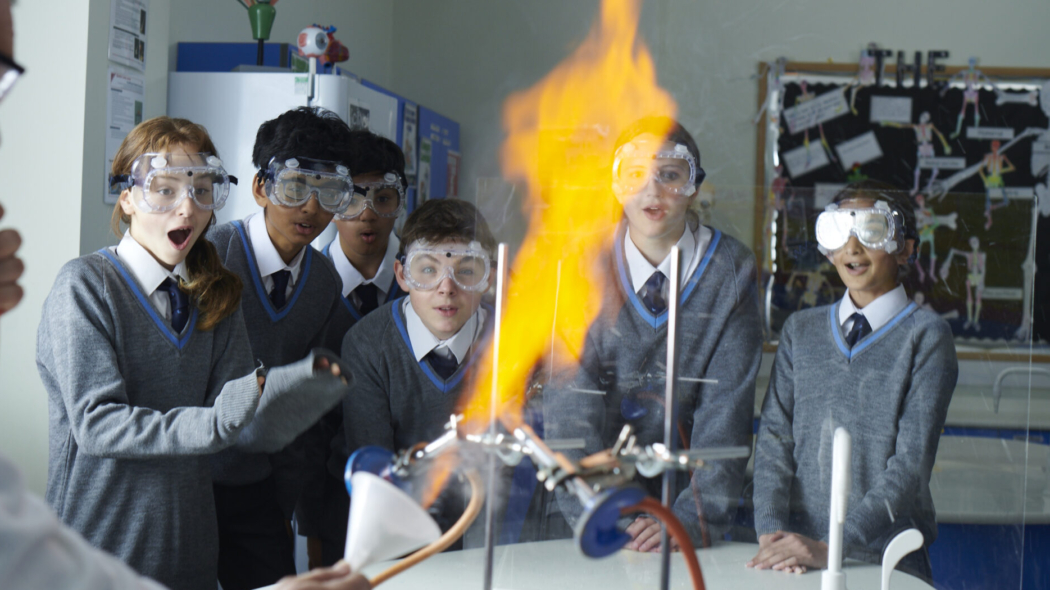 students involved in a science experiment