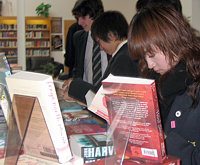 Girl browsing at World Book Week