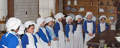 Girls in Victorian costume