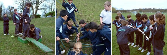 Children practising leadership skills